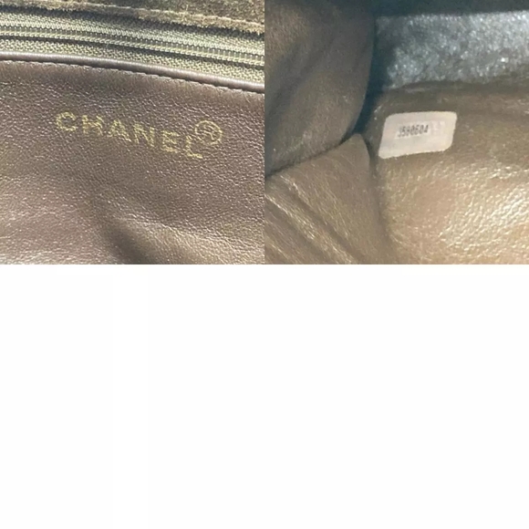 AUTHENTIC CHANEL CC Matelasse Vertical tote Hand Bag Tote Bag suede Brown - Picture 12 of 12
